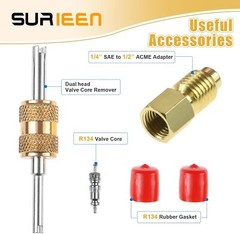 Refrigerant Can Tap R134A Self‑Sealing & Puncture Valve +Tank Adapter Kit Bla