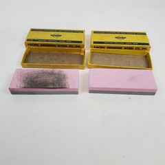 Lot of 2 Grinding Stones Pink & Grey layered grains Pacific in Original boxes.