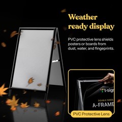TSIGN Sidewalk Sign for Indoor & Outdoor Sign Open Aluminum A Frame Sign Pos…