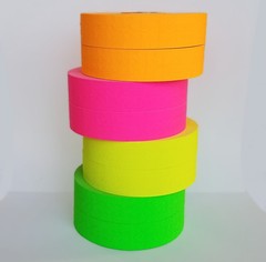 2 x Monarch 1131 price gun Pink Green Orange Yellow Fluorescent 4 Rolls Ea w Ink
