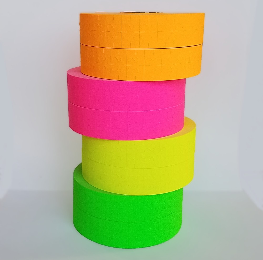 Monarch 1136 price gun Pink Green Orange Yellow Fluorescent 2 Rolls Each w Ink