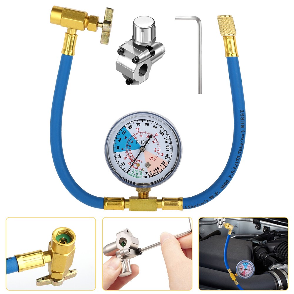 BPV31 Bullet Piercing Tap Valve Kit Refrigerator Fluoridation w/ Pressure Gauge