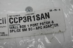 Tii Technologies CCP3R1SAN Wall Box 1 Port Patch Splice SM SC-APC Adapter New