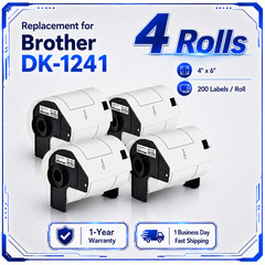 Compatible with Brother DK-1241 4″x6″ Shipping Labels for QL Printers 4 Rolls