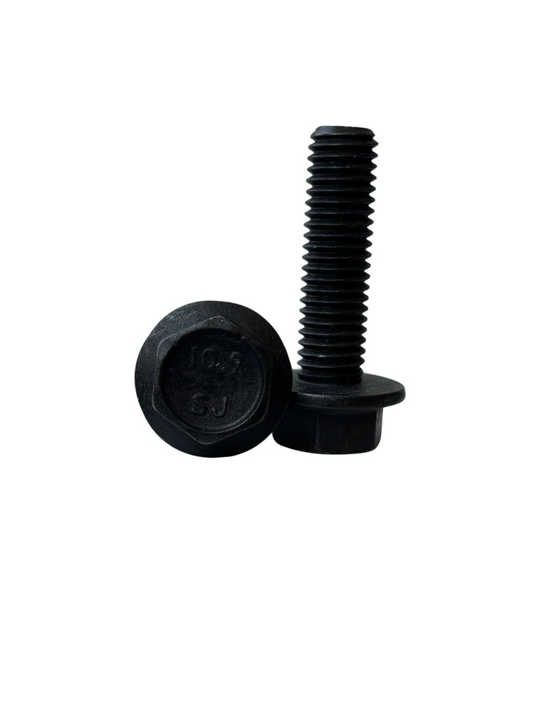 50 pcs M10-1.5×35 Hex Flange Frame Bolt Class 10.9 DIN 6921 Zinc Phosphate Oil