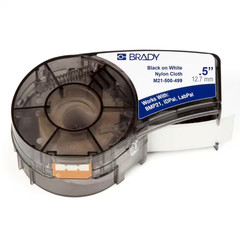 Brady Series Label Cartridge 0.50 In. W X 16 Ft. L B499 Nylon Cloth, Black on Wh