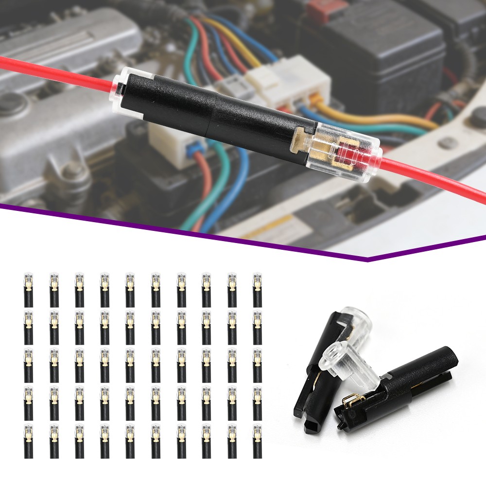 50PCS Plug-In Quick Wire Connector Kit 1-Pin Reusable Clamp Terminal Block US