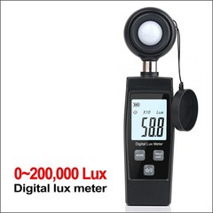 Digital Lux Meter, 0-200,000 Lux, Digital LCD Pocket Light Meter