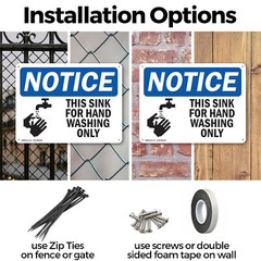 (2 Pack) This Sink For Hand Washing Only With Symbol OSHA Notice Sign Decal