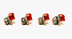 SQUARED D PUSH BUTTON TYPE: 9001, TYPE: KA-3 SER:J, RED (LOT OF 4)