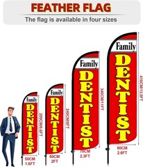 Family Dentist Sign Feather Flag For Outdoor Banner Only Flag Promote Medicine