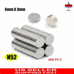 100X 6x3mm Magnet Super Strong Round Rare Earth Neodymium N52 Magnets 1/4″x1/8″