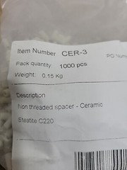 Qty: 1000 Essentra Non-threaded Spacer Ceramic Steatite C220 Natural Color