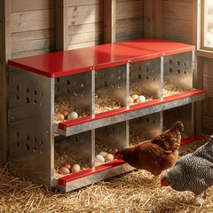 8 Compartment Roll Out Chicken Nesting Box Basket Egg Nest Laying Hens Coop Box