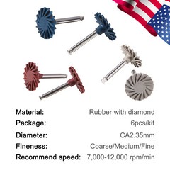 6Pcs Dental Composite Polishing Diamond System RA Disc 14mm Wheel Kit SANDENT po