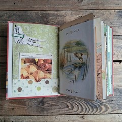 Handmade Junk Journal Vintage Textbook Cover Roads To Everywhere Blank Diary