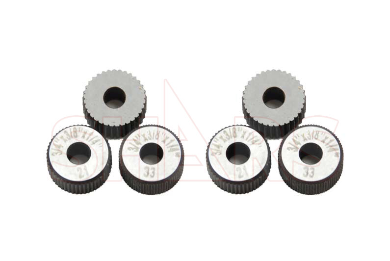 Shars 3 Pair 3/4″ Diameter HSS Coarse Medium & Fine Straight Knurling Wheel !}