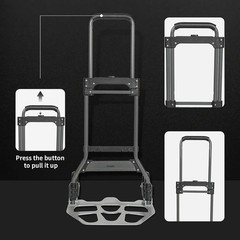 Heavy-Duty Folding Cart with 44” Telescoping Handle – Smooth Rolling Wheels
