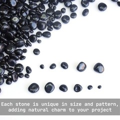 XMHOME 3 Pounds Black Obsidian Polished Stones Natural Tumbled Gemstones for…