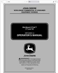 John Deere 777 797 Max Frame Z-Trak Mower Technical Manual Repair TM2077 PDF USB
