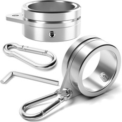 2 Pack Aluminum Flag Pole Rings 360 Anti-Wrap Swivel Mounting Ring Silver