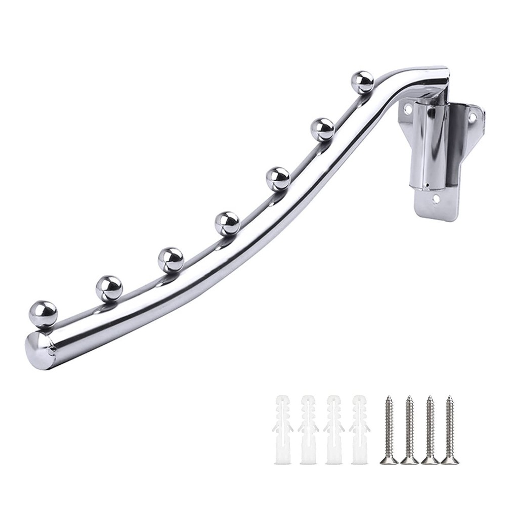 Folding Wall Mounted Clothes Hanger Rack, Stainless Steel Garment Hooks with …
