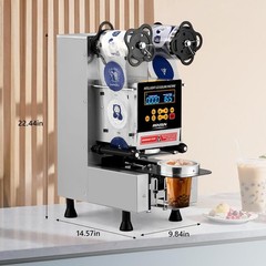 Cup Sealing Machine, Fully Automatic Cup Sealer Machine 500-650 Cups/H, Silver