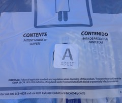 MAS~CACHE~ Patient Gown Kit~Surge Care Products By DQE~ 2 Gowns With Slippers