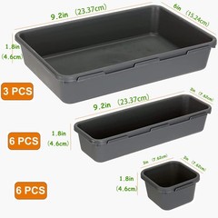 15 PCS Interlocking Desk Drawer Organizer Separator for Office,Bathroom,Kitch…