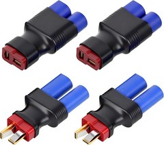 2Pairs EC5 to Deans T Adapter Male Female Connector Plug Set Compatible with Arr
