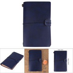 Classic PU Leather Notebook Personalized Journal (Dark Blue)