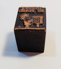 Vintage Letterpress Printing Blocks Lot Advertising Stamp Graphic Cut Art Copper