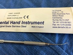 Dental Instrument Explorer 2 Made in England 1st Choice New Stainless-Steel