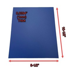 Blue ABS Plastic Sheet 0.0394″ (1mm) x 8-1/2″ x 10-1/2″, Qty 4