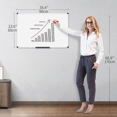 Magnetic Dry Erase Board 36 X 24 Inches Silver Aluminium Frame for Home Office