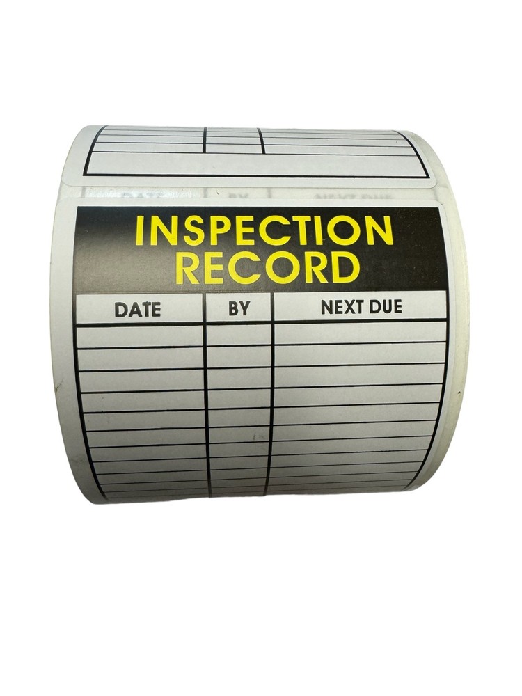 Service Labels- Inspection Record 250 Each, 1-12 Rolls