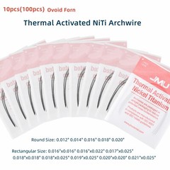 10Pack Orthodontic Thermal Activated NiTi Archwire Ovoid Round/Rectangular Shape