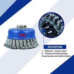 12 Pack Wire Cup Brush, 4 Inch Twisted Knotted Cup Brush for Grinders, with 5/8-