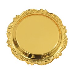 6PCS Vintage Snack Plates 10cm/3.94in Round Restaurant Serving Trays Set Gold