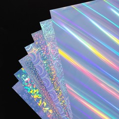 12x8in Printable Holographic Sticker Paper 6 Sheets Sparkle Scatter Pattern