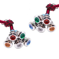10PCS 8mm 12/24V 1/2″ LED Metal Indicator Light Signal Lamp Waterproof