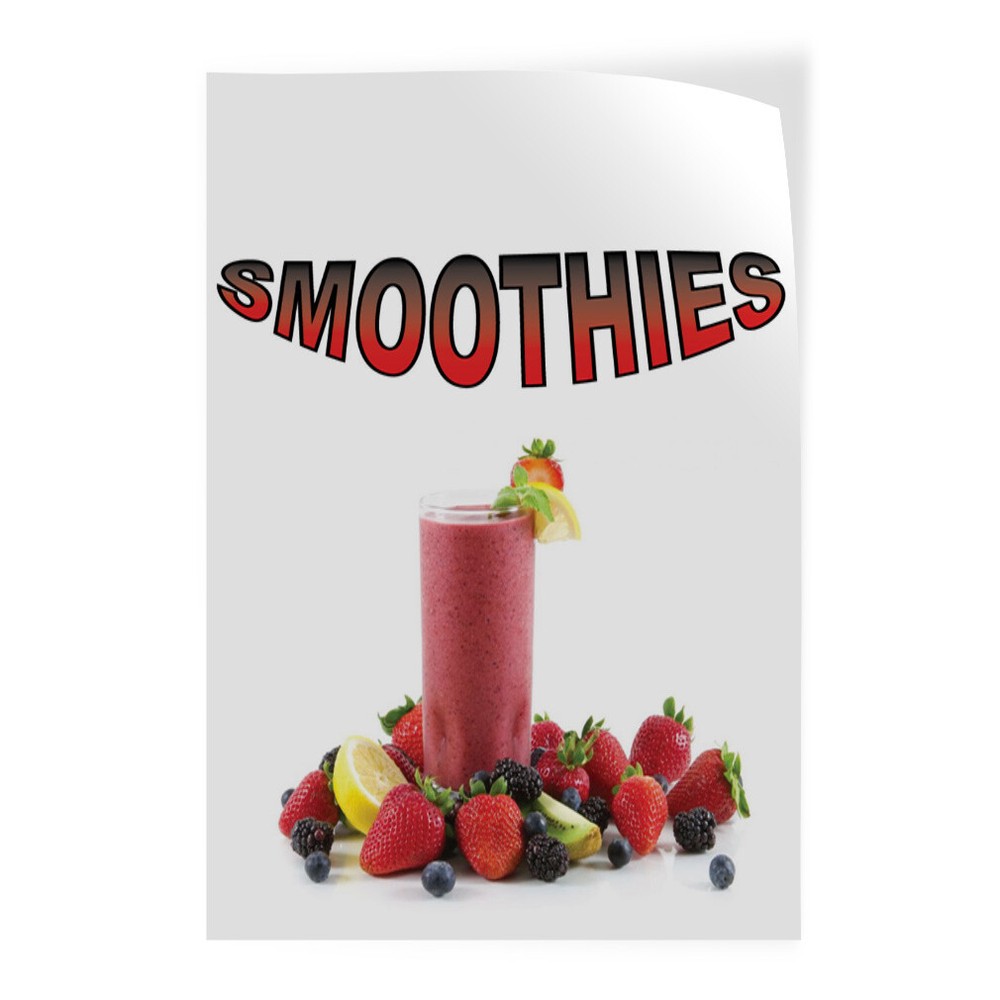 Door Decals Vertical Vinyl Stickers Multiple Sizes Smoothies with Background B