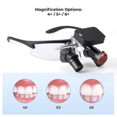 4/5/6X Dental Surgical Medical Loupes Magnifier Binocular Ergo+5w LED Headlight