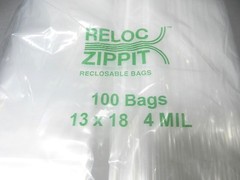 13×18 Reloc Zippit Bags 4Mil Clear Reclosable Large Jumbo Size13″x18″ 100 Pcs