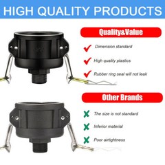 330 Gallon IBC Tote Water Tank Coupling Adapter 2″ to 3/4″ Cam Lock Garden Hose