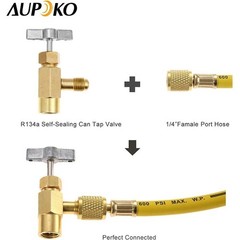 Self-Sealing Can Tap with Tank Adapter and Size: R134A Self-Sealing Can Tap
