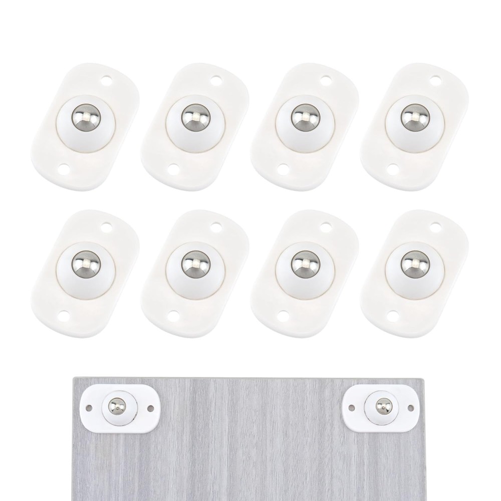 Quacc 8 PCS Self Adhesive Caster Wheels Appliance 360° Swivel Glide white