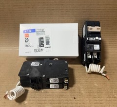 NEW EATON CH CHFN220GF 2 POLE 20 AMP 240V GFI GFCI CIRCUIT BREAKER NOB