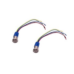 2 pcs Red 16mm 12V LED ON OFF Push Button Power Switch Latching