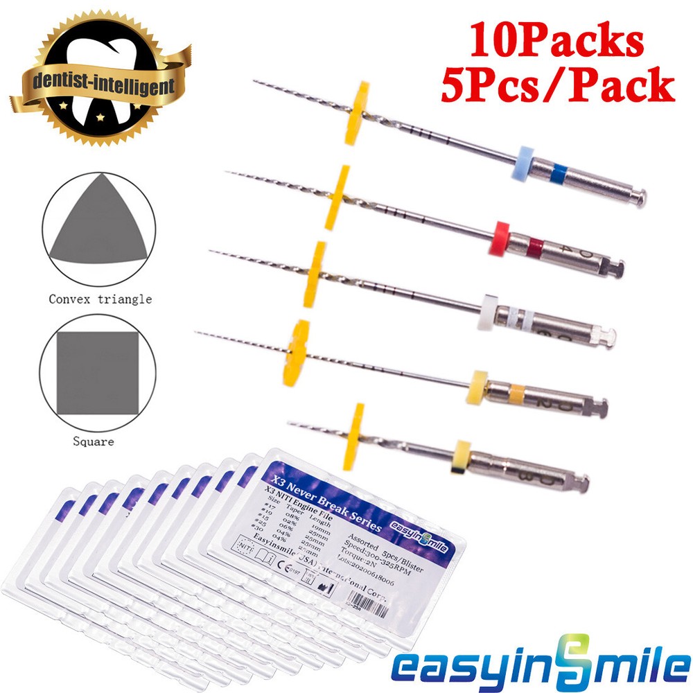 10Packs Dental Endodontic NITI Rotary Files X3 Files Endo Engine Tip Never Break